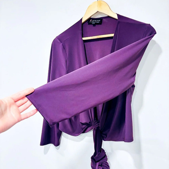 🌼NWOT 🌼 LAIT DE POULE Mauve wrap top - Picture 6 of 7
